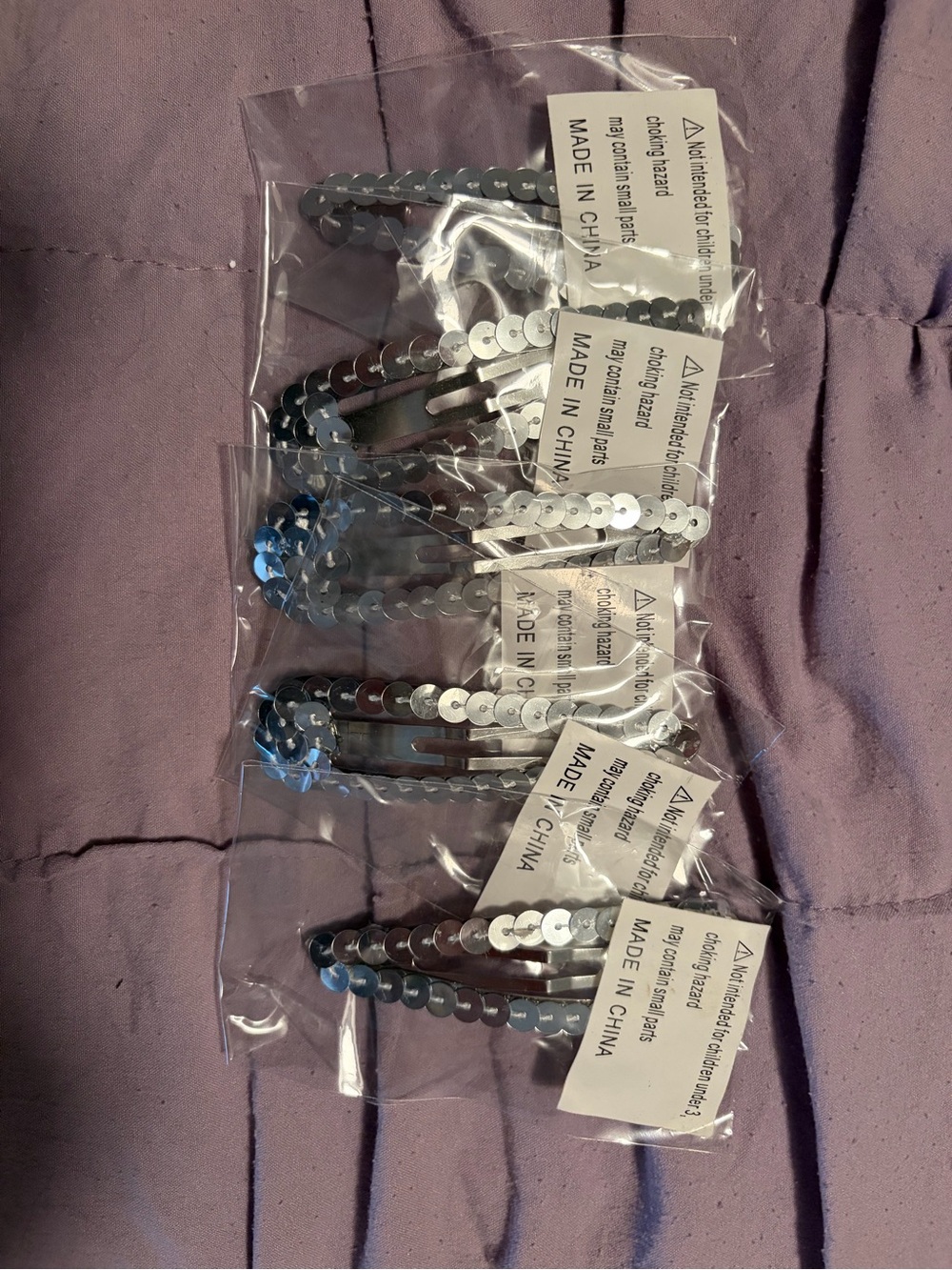 Weissman Sequin Hair Clips Lot of 5